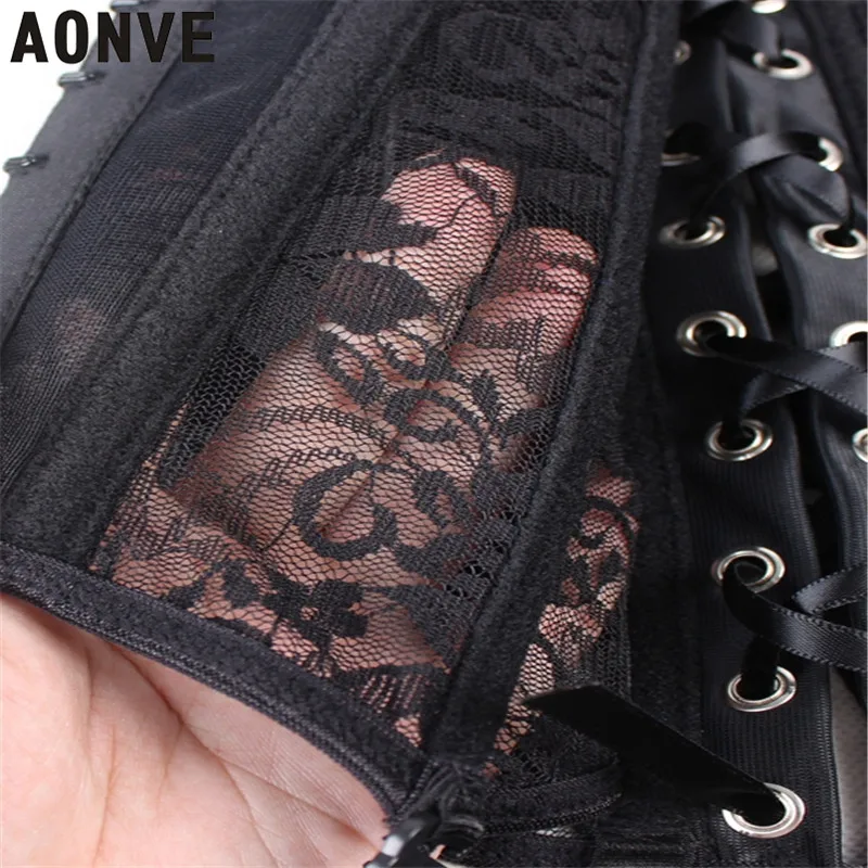 Aonve, корсет, сексуальный, готический, под грудь, корсеты, бюстье, кружево, для похудения, оболочка, стальными косточками, под грудью, моделирующий, на бретелях, лиф для женщин