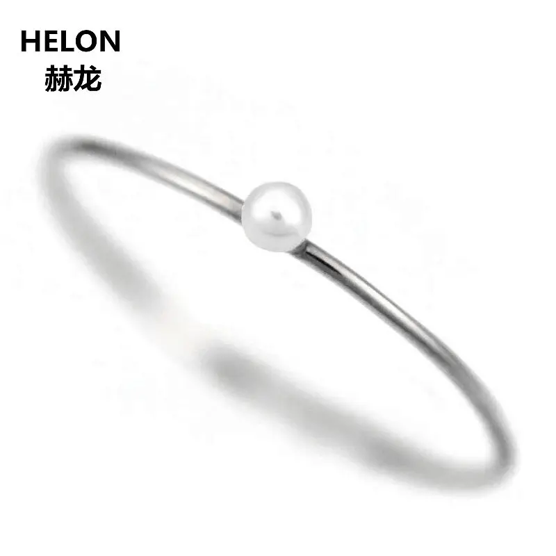 Женское кольцо из белого золота 10 к с пресноводным жемчугом | Украшения и