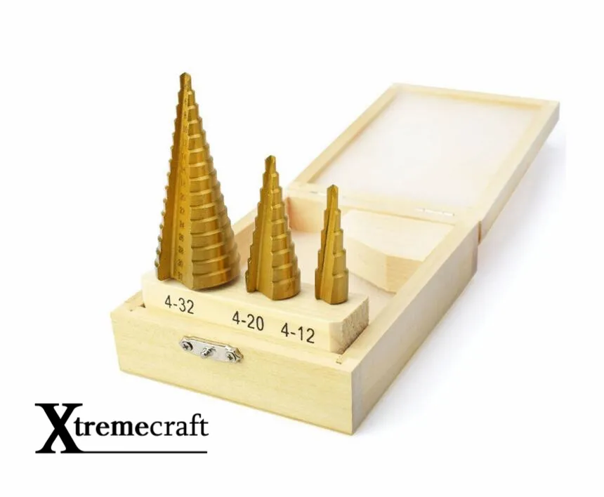 Коническое ступенчатое сверло с титановым покрытием HSS4241 набор инструментов 4 32