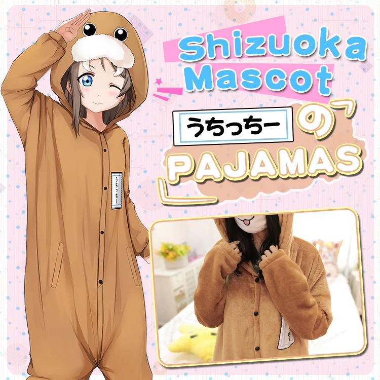 Anime LoveLive! Sunshine!! Aqours Flannel Pajamas Kawaii Sea Lion Sleepwear Women Onesie Pyjamas Female Nightwear Home Clothing | Женская