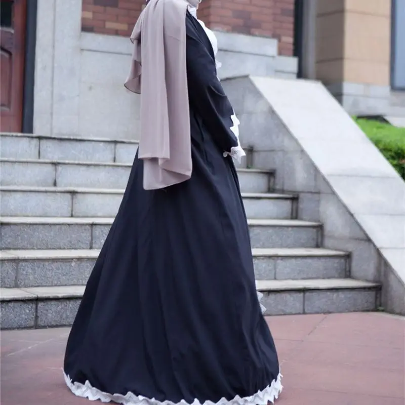 Мусульманское повседневное Открытое платье abaya Макси кардиган с принтом плюс