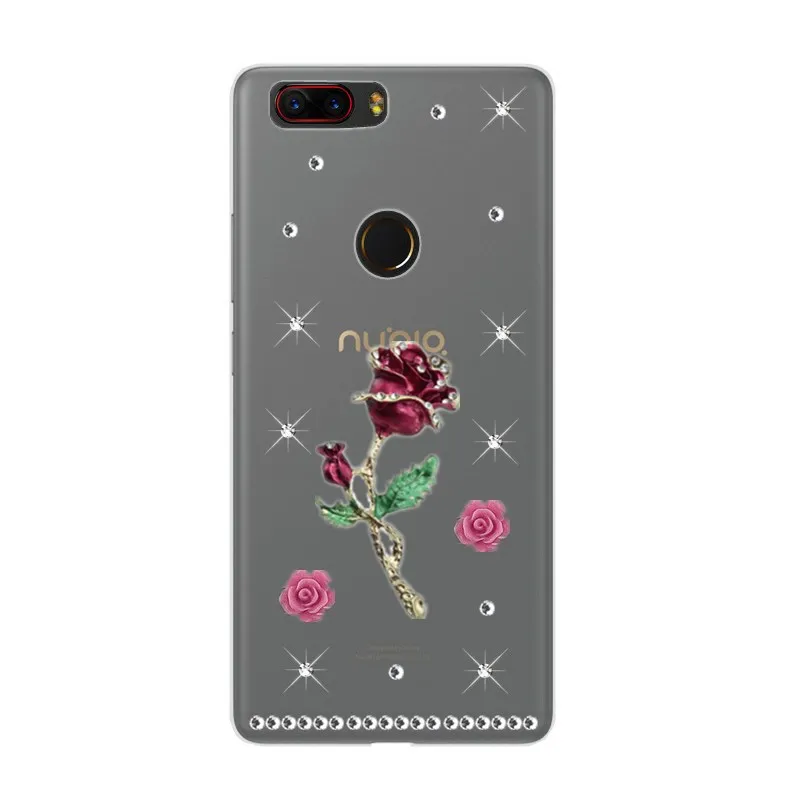 Стразы чехол со снежинкой и розой для телефона ZTE Nubia Z17 lite Z18 Z11 Mini S N3 N2 N1 M2 Axon 7| |
