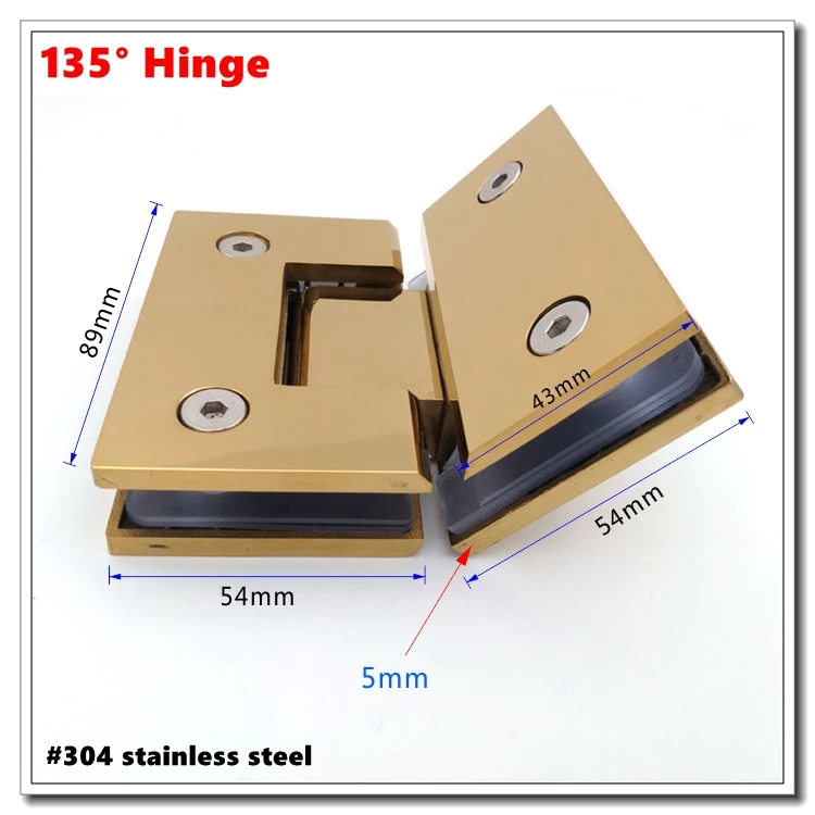 135 degree hinge Золотой душевой корпус Коннер соединитель душевая комната дверная петля Ручка Поддержка 8 10 мм зажим стеклянной панели аксессуары - Цвет: 135 degree hinge