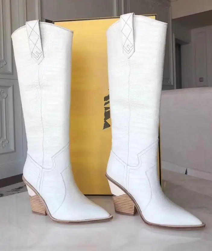 Женские ковбойские сапоги ярких цветов из змеиной кожи botas mujer для женщин до
