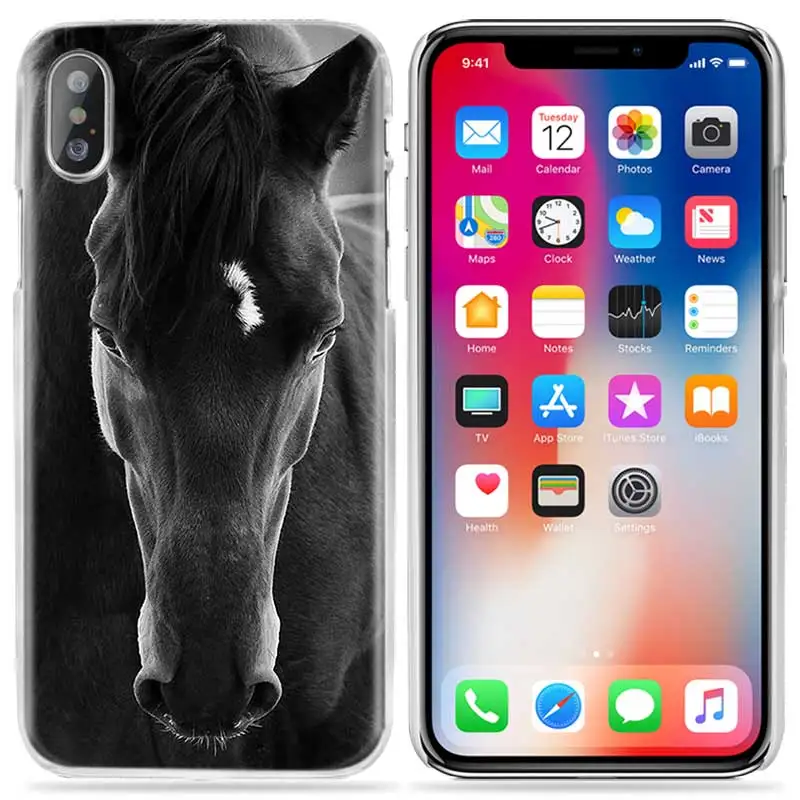 03 Чехол для iPhone XS Max XR X 10 7 7 S 8 6 6 S Plus 5s SE 5 4s 4 5C прозрачный ПК твердый пластиковый чехол Capa чехол для телефона Coque Horse Animal - Цвет: 03