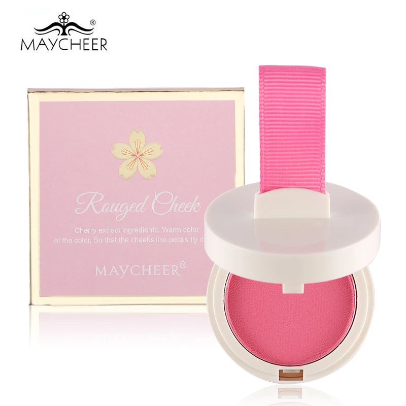 MAYCHEER 6 Colors Mini Blusher Rouged Cheek Powder Blush with Sponge &amp Mirror Bronzer Natural Tone Bar Warm Pink Nude Cosmetics | Красота