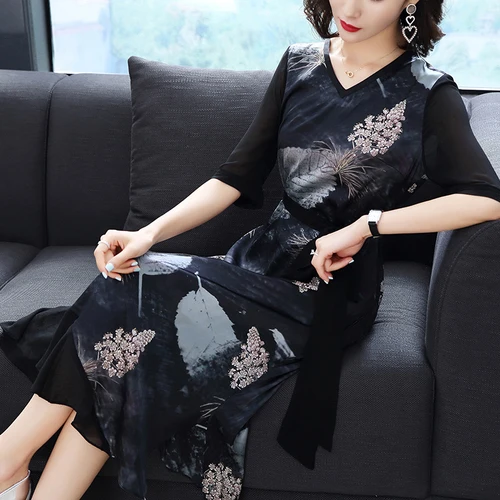 Большой размер весенний и летний платье ретро Vestido Longo цветочный vestido de festa