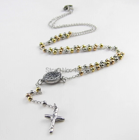 Женское Ожерелье из нержавеющей стали с золотыми бусинами 3 мм | Украшения и