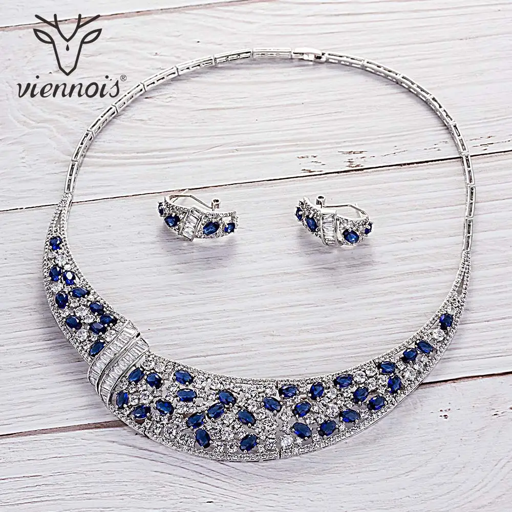 Viennois зеленый/Буле/многоцветный/красный цвет ожерелье набор для женщин серьги с