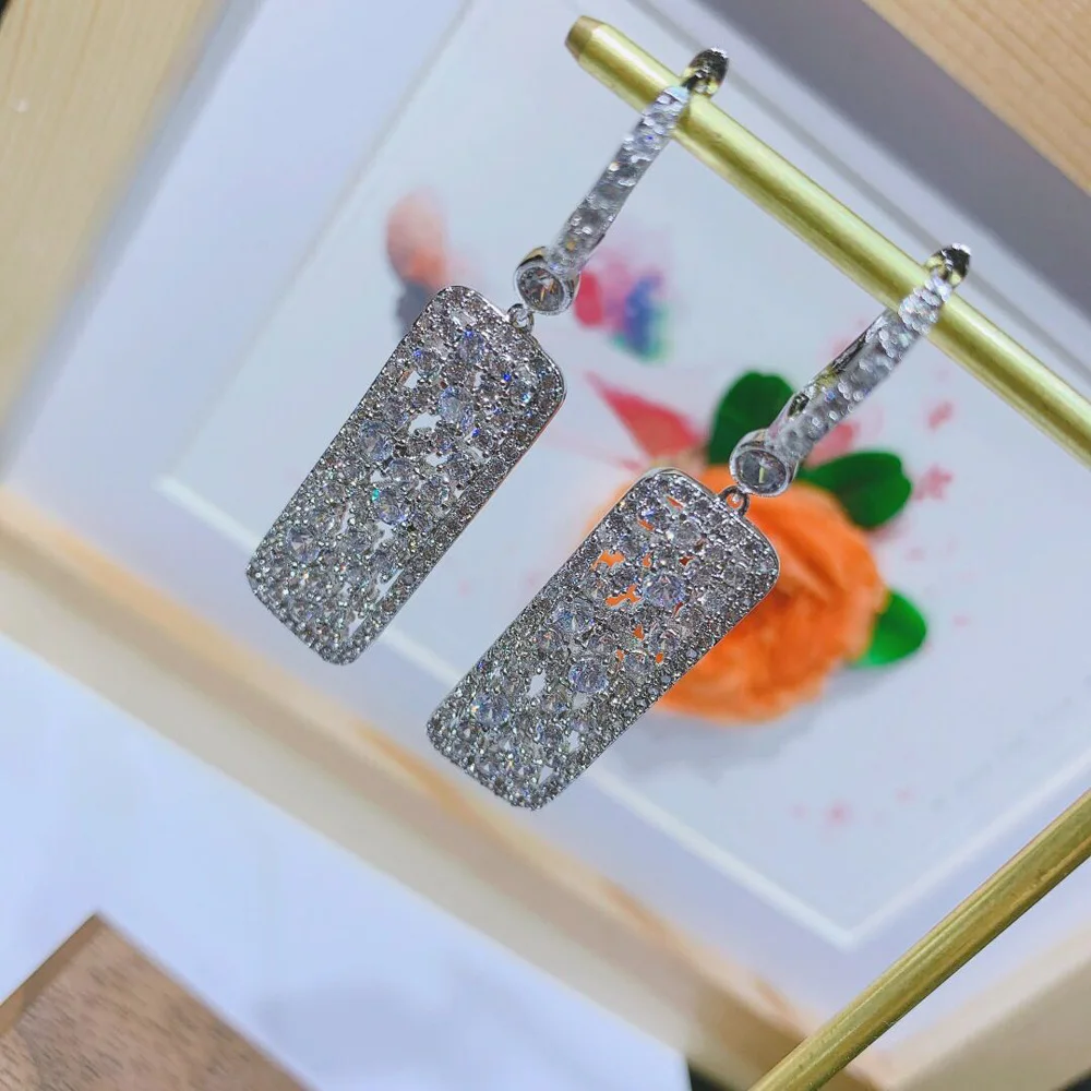 Высококачественные модные дизайнерские серьги HIBRIDE с фианитами класса ААА