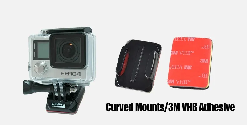 Наклейка 6X изогнутая 6X плоская поверхность фиксированные крепления 12 шт. 3 м клейкая лента для GoPro4 3+ для Xiaomi Yi SJCAM SJ4000 аксессуары