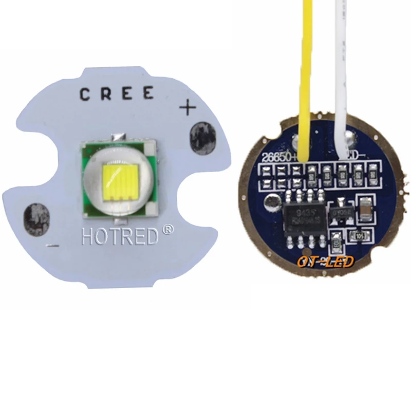 Светодиодный драйвер CREE XML XM-L T6 U2, 10 Вт, холодный белый, 6500 К, 5 режимов, 17 мм + 10 градусов (art.: 7ac621469) - 7ac621469