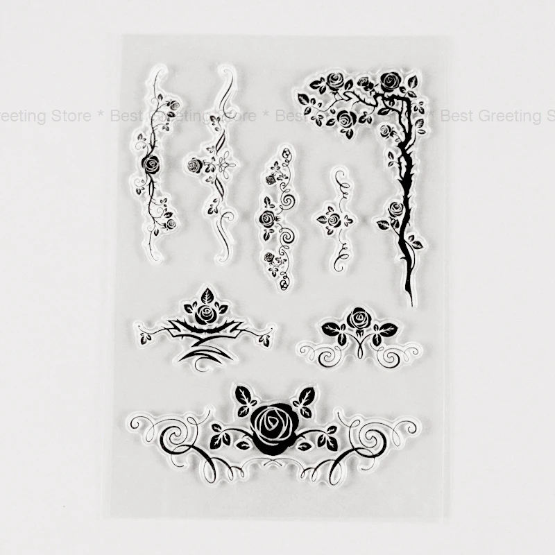 

rose stamps banner flower border scrapbooking stamps