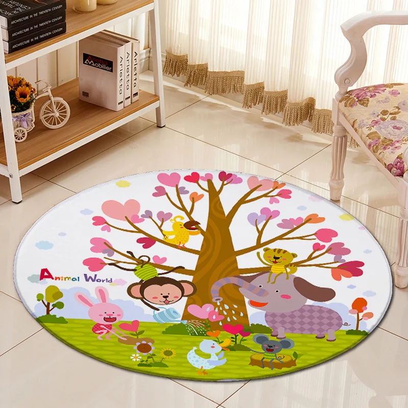 3d carpet jungle animals cartoon round living room carpets chair mat kitchen area rug baby kids bed room mat indoor doormat 60 free global shipping