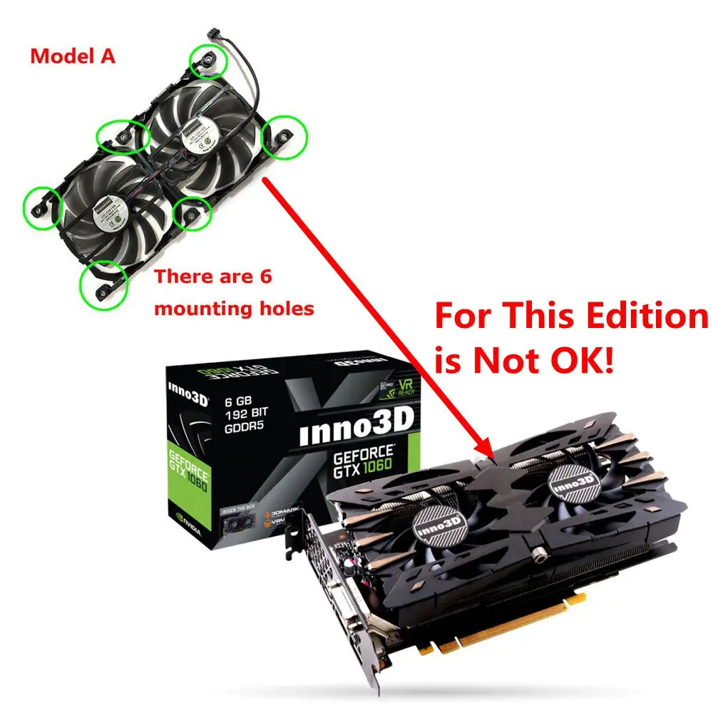 2 шт./компл. InnoVISION GTX1080TI/1080X2 GPU VGA карта кулер вентилятор для INNO3D GEFORCE GTX 1080TI GTX1080 X2