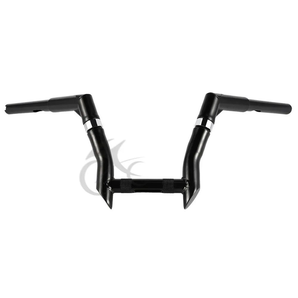 Руль мотоциклетный черный 10 дюймов Rise 1 1/4 дюйма подходит для Harley 13 17 FXDB 16 Softail FLS FXDLS