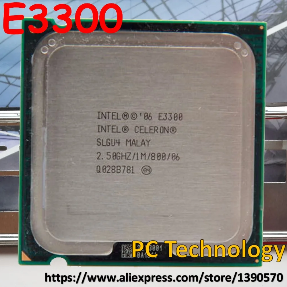Оригинальный настольный процессор Intel Celeron E3300 SLGU4 (1 м 2 20 ГГц 800 МГц LGA775) Бесплатная