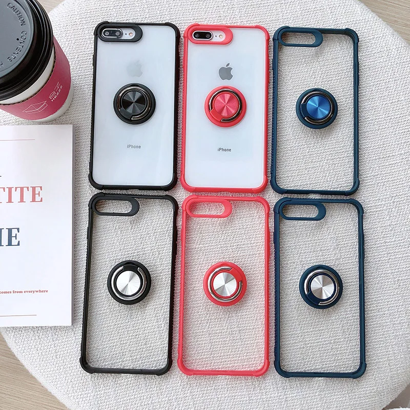 100 шт. новый держатель кольца противоударный Прозрачный чехол для iPhone X XS XR MAX 6 7 8