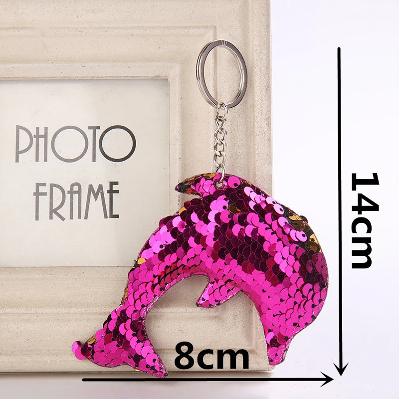 Милый блестящий брелок с дельфином модная Русалка блестки животное для ключей