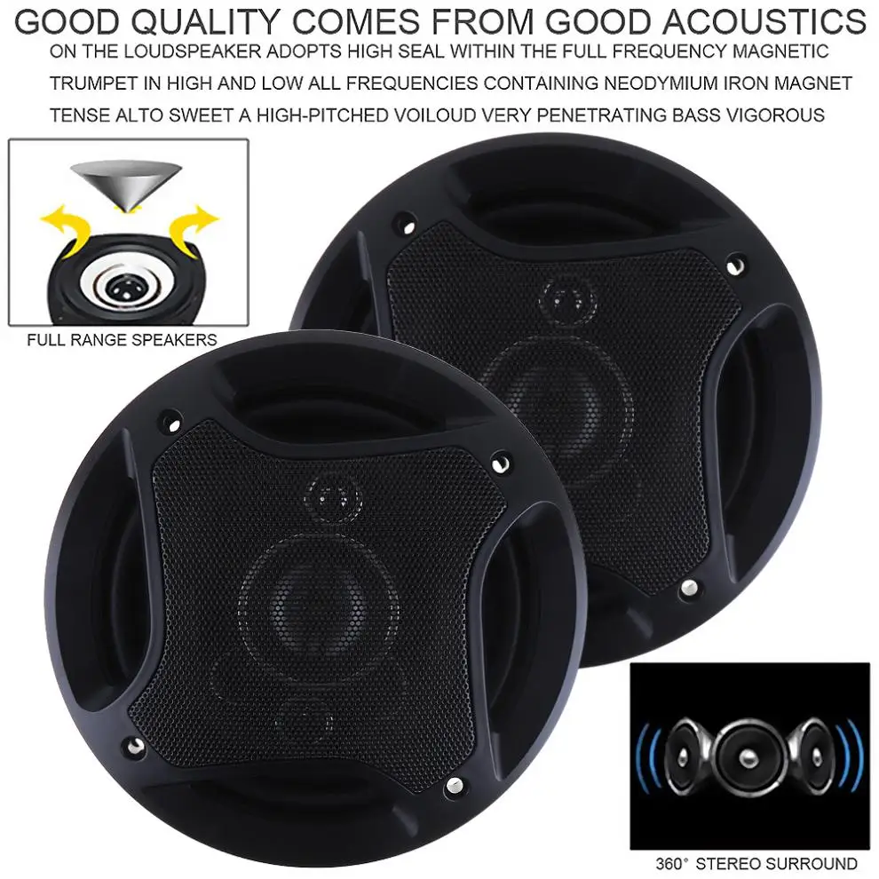 

2pcs 5 Inch 120W 3 Way Car Hifi Speaker Coaxial Horn Full Range Frequency Auto Automobile Audio Music Stereo Sound Loudspeaker
