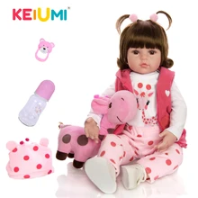 KEIUMI, горячая Распродажа, кукла-Реборн, игрушка из ткани, набивная Реалистичная кукла-младенец с жирафом, подарок на день рождения, Рождество