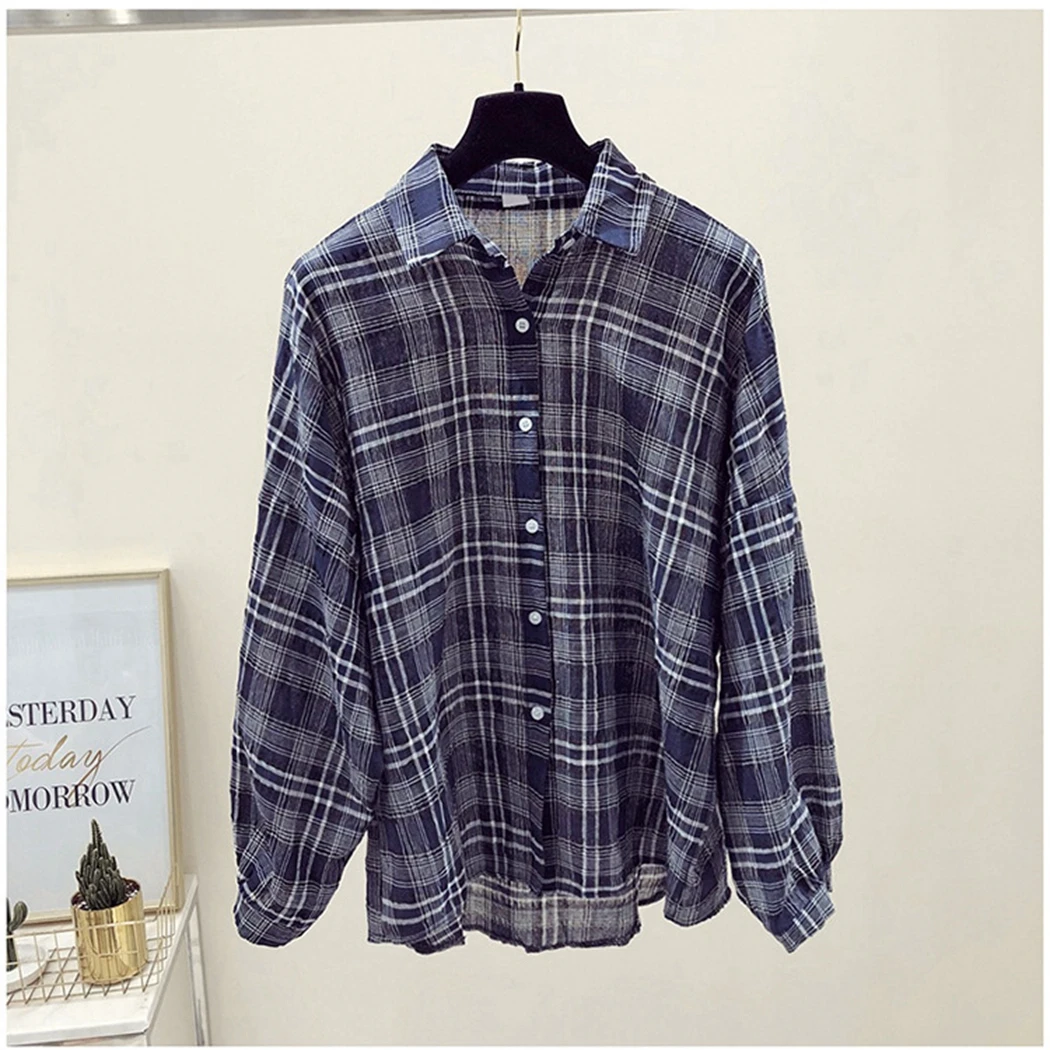 2019 Летние повседневные свободные рубашки женские блузки с длинными рукавами и