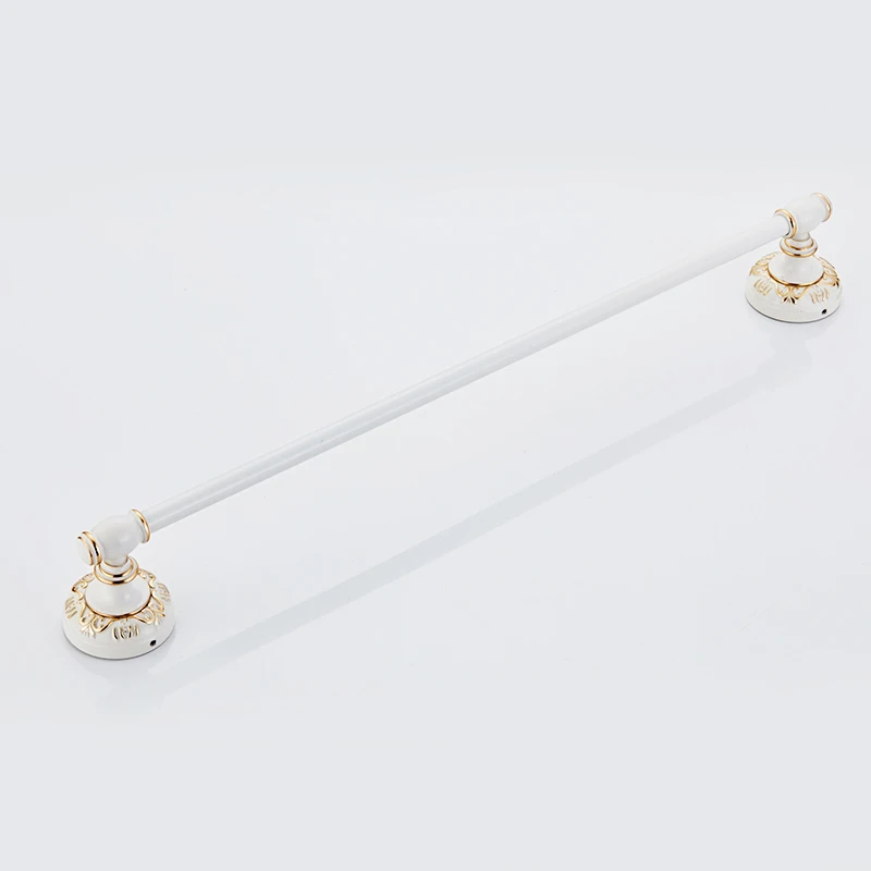 Fapully Bathroom Towel Holder Wall Mount Ivory White Long Rack Toilet Single Bar Accessories G128-03W | Обустройство дома