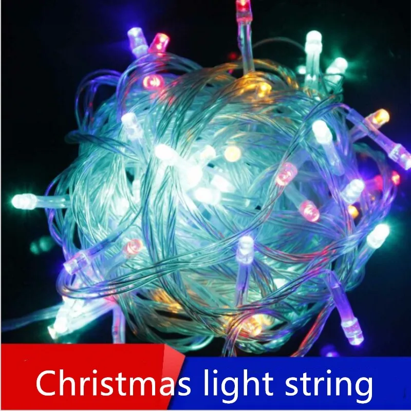 Outdoor LED String Lights 10M 100LED Waterproof Holiday Strip Lamp With Tail Bead Wedding Christmas Tree Party Garden Decoration | Лампы и