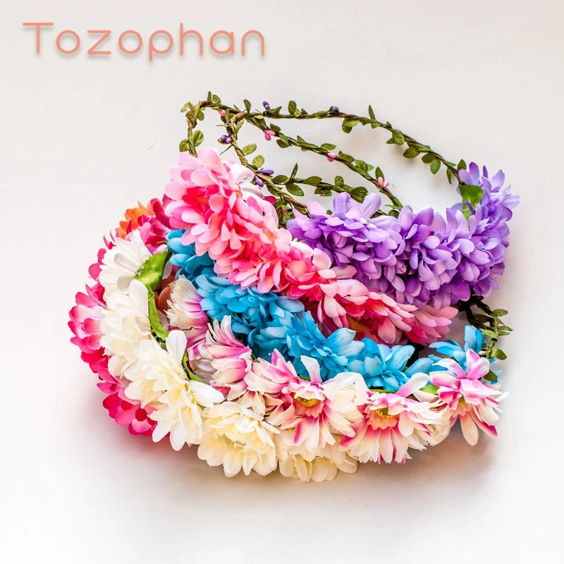12 шт./лот Голову Венок Пром Свадебный Фестиваль Декор Цветок Корона волосы обруч