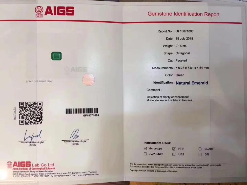 Прекрасный ювелирный сертификат Настоящее 18 к белое золото AU750 натуральный зеленый изумруд 2.16ct подвески из драгоценных камней для милое Женское Ожерелье