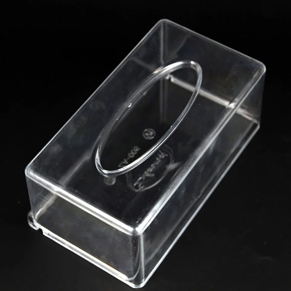 Transparent rectangular tissue storage box Acrylic transparent plastic tray car KTV Hotel | Дом и сад