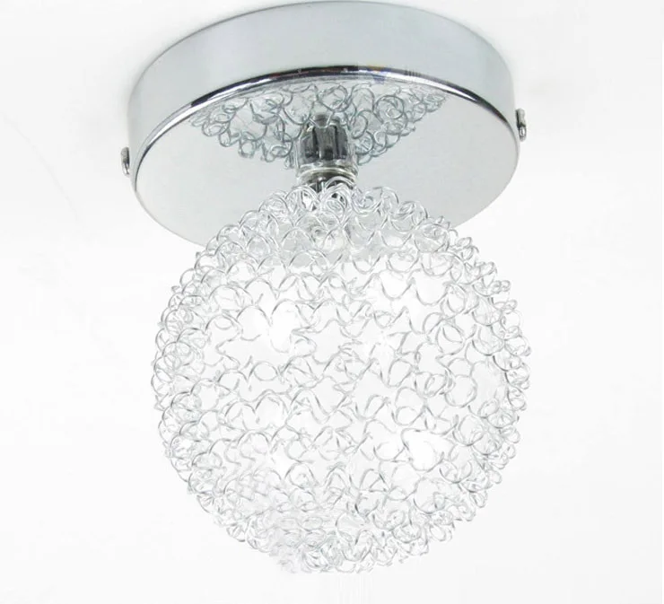 

3.5" Modern Aluminum Wire Ball Lamp Ceiling Light Free Shipping Contracted Halllway Gallery Glass Lampshade Ceiling Light
