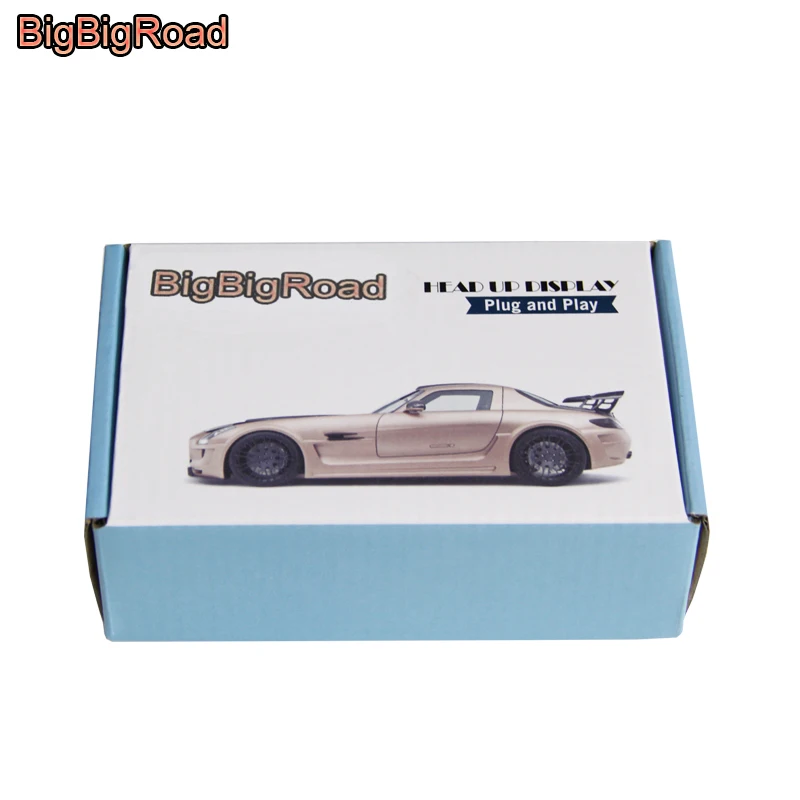 BigBigRoad Автомобильный датчик скорости HUD Дисплей на лобовом стекле проектор OBD2 EUOBD