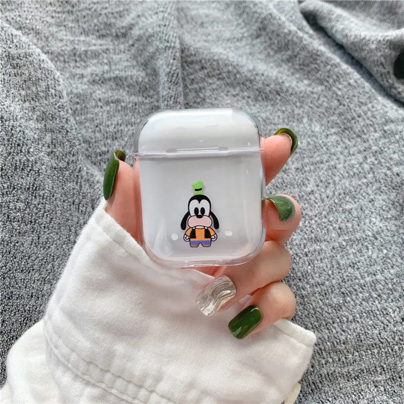 Прозрачный чехол с рисунком Микки и Минни для airpods, Bluetooth, беспроводная гарнитура, набор для airpods 1/2, милый Жесткий Чехол для зарядки
