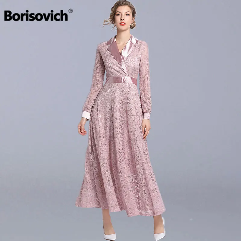 Borisovich, женское вечернее платье, новинка, весеннее модное, с v-образным вырезом, большие качели, а-силуэт, элегантные женские длинные кружевные платья, N773