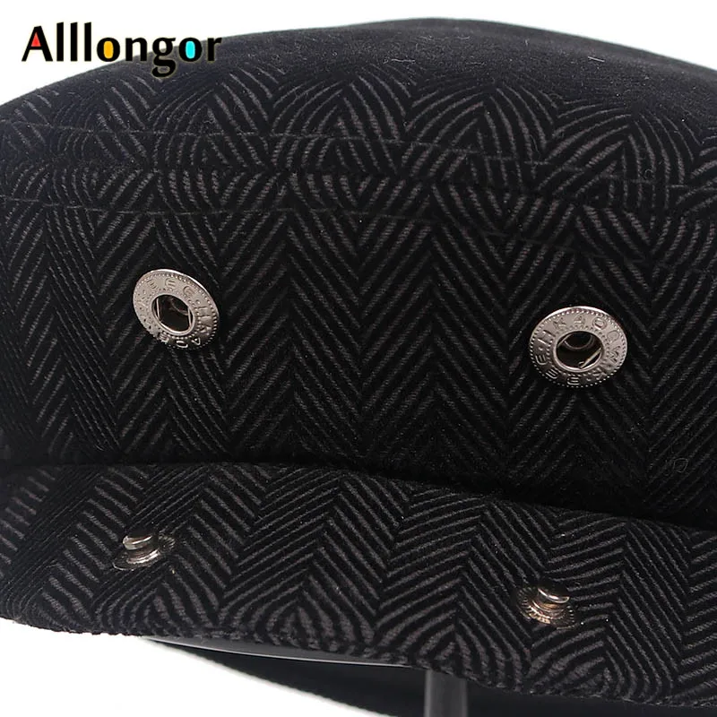 Autumn Winter Dad Hat Warm Beret Wool Male Berets Men tweed Plaid Black newsboy Cap Advance Ivy flat cap Peaked Hats Boina