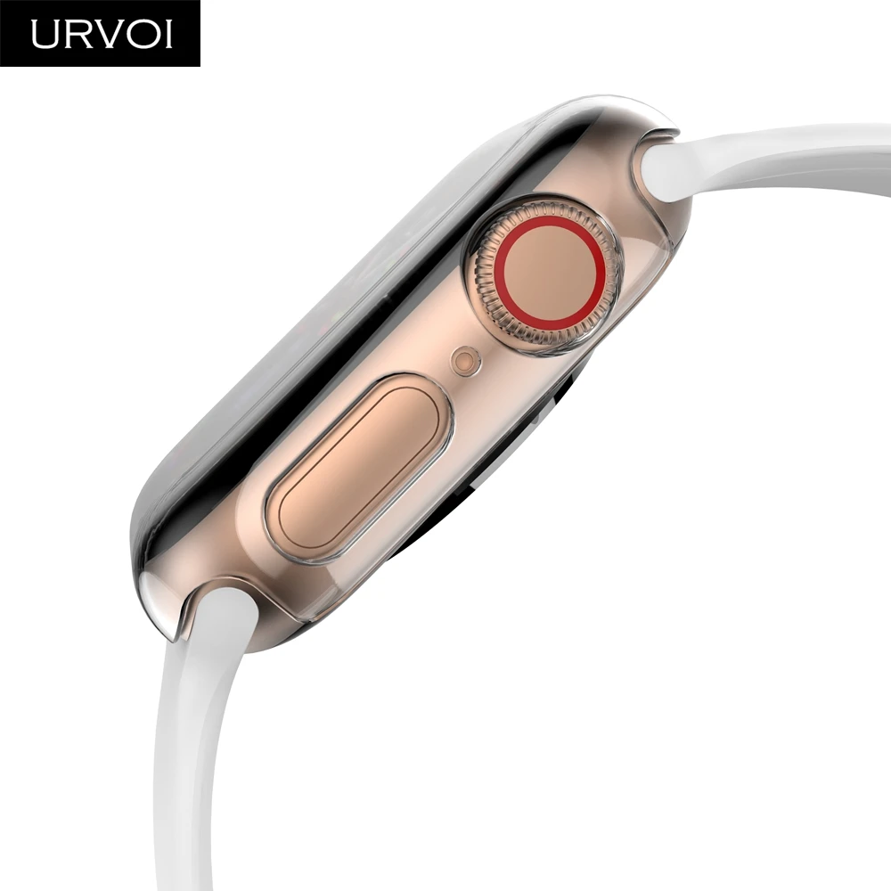 URVOI Прозрачный чехол для Apple Watch series 54 321 пластиковая крышка протектор экрана iWatch 38