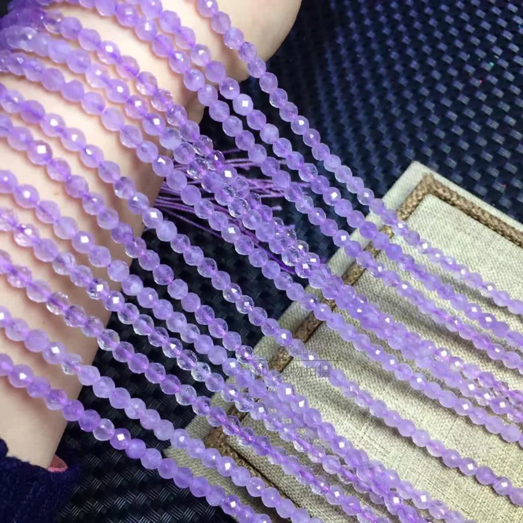 lavender amethyst ICNWAY 2-4 мм натуральный драгоценный камень иолит опал Круглые граненые свободные бусины DIY браслет ожерелье изготовление сережек ювелирные изделия - Цвет: lavender amethyst