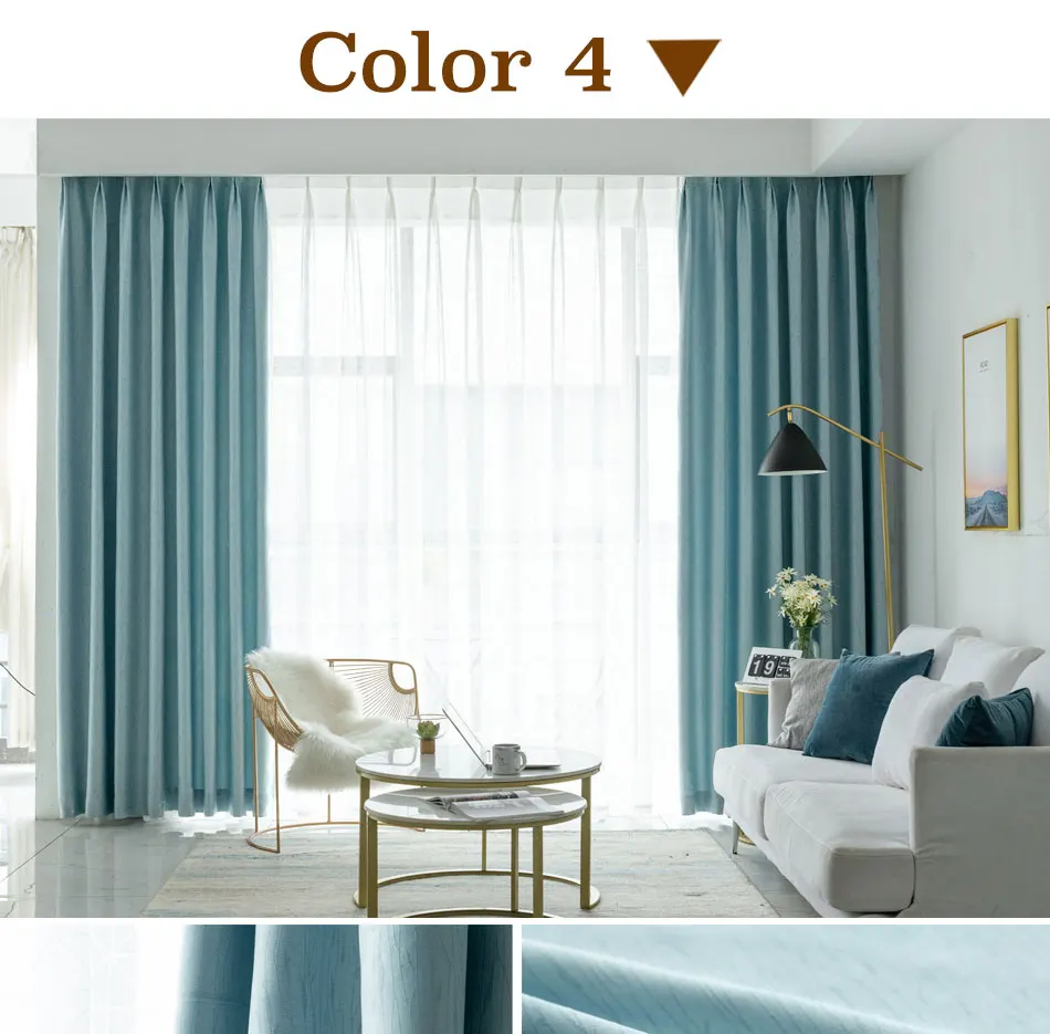 DSinterior 80%-90% затемнение плотные шторы блэкаут однотонные затемненные шторы для окна гостиной спальни под заказ
