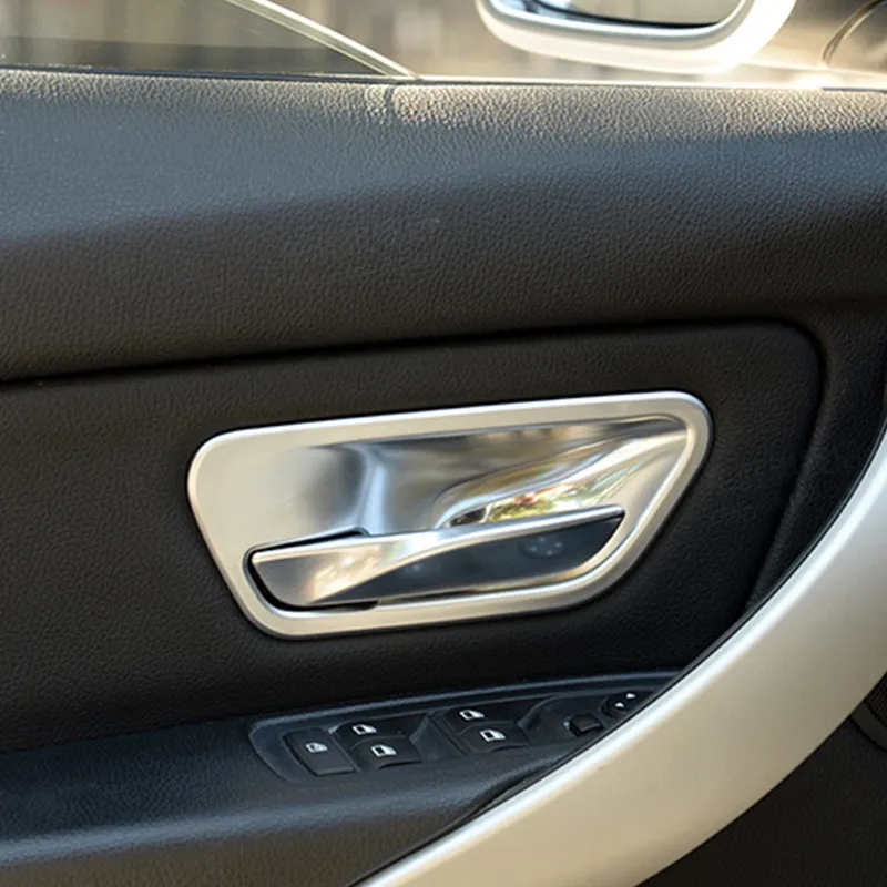 

Carbon Fiber Style Car Inner Door Handle Bowl Frame Decoration Cover Trim For BMW 3 4 series F30 F34 3GT 2013-18 ABS 4pcs Decals