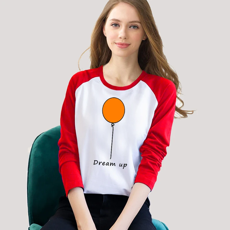 Женская футболка с принтом воздушных шаров розовая синяя желтая красная зеленая