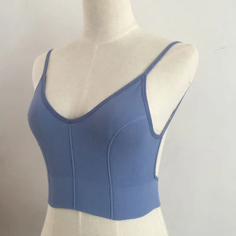 2019 Summer Very Sexy Knitted Short Tank Top Backless 4 Colors Base Pure Color Low Cut Threaded Cotton One Size | Женская одежда