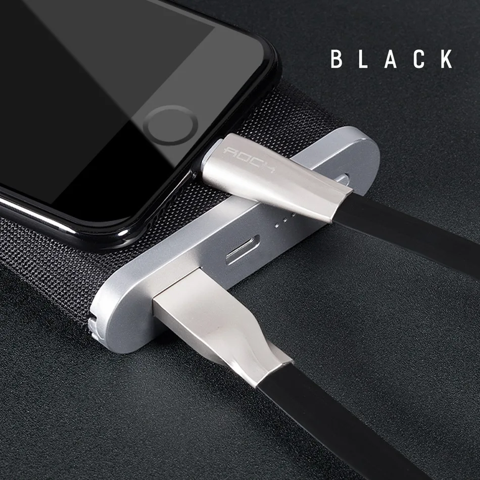 ROCK Авто разъединитель USB кабель для iPhone X, 1 м цинковый сплав 2.1A Макс Быстрая зарядка светодиодный кабель синхронизации для iPhone 6 7 8 USB кабель Шнур