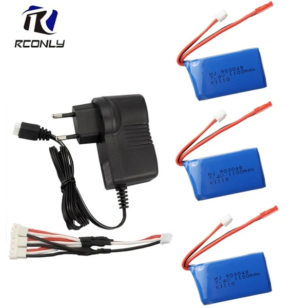 7,4 V 1100 мА/ч, 25C вертолет Li-Po Батарея usb зарядное устройство для WLtoys A949 A959 A969 A979 V912 V913 V353 k929 V262 L959 T23 T55 F45 - Цвет: Синий