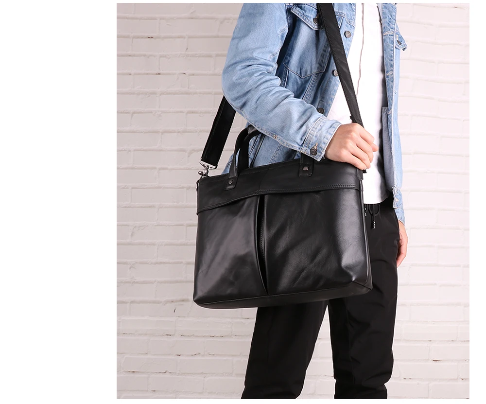 Brand New Cow Genuine Leather Business Men's Briefcase Male Shoulder Bag Real Leather Men Messenger Bag Travel Computer Bag
