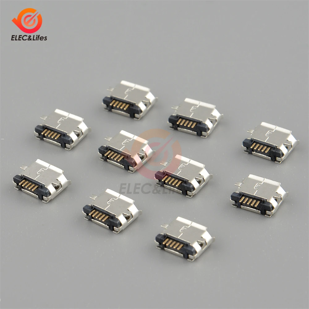 10 шт. Тип B Micro USB 5-Pin 5 P 5 Pins Micro USB штекер гнездовой разъем