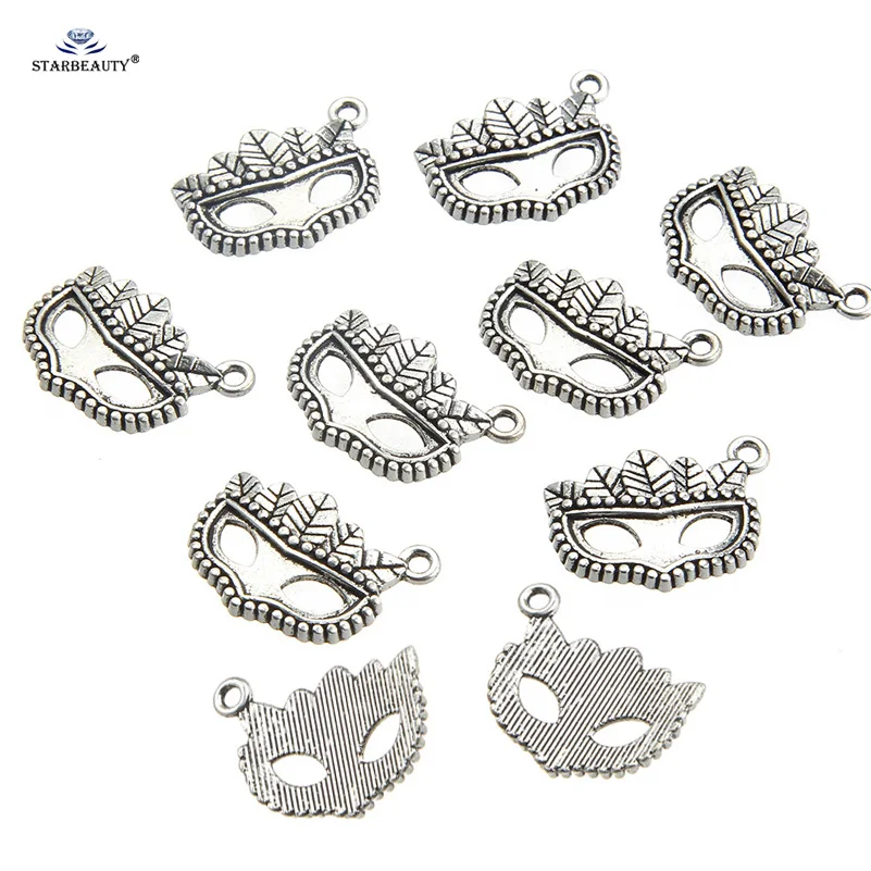 Starbeauty 10pcs Charming Mask DIY Jewelry Accessories Alloy Keychain Bracelet Component Body Findings Ear Piercing Part | Украшения и
