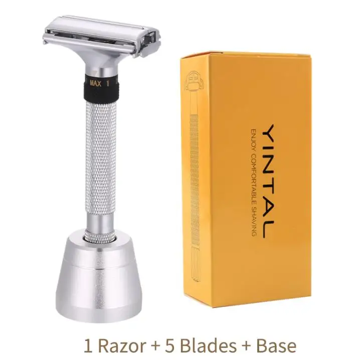 1 Razor 1 base YINTAL, новая мода, цвет Бритва, Бабочка, открытая Регулируемая безопасная Классическая бритва, Мужская бритва, Парикмахерская бритва с длинной ручкой - Цвет: 1 Razor 1 base