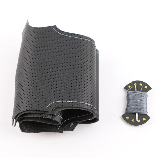 Grey thread Оплетка рулевого колеса автомобиля из искусственной кожи для Mitsubishi Outlander 2013 Mirage ASX L200/чехол для руля на заказ - Название цвета: Grey thread