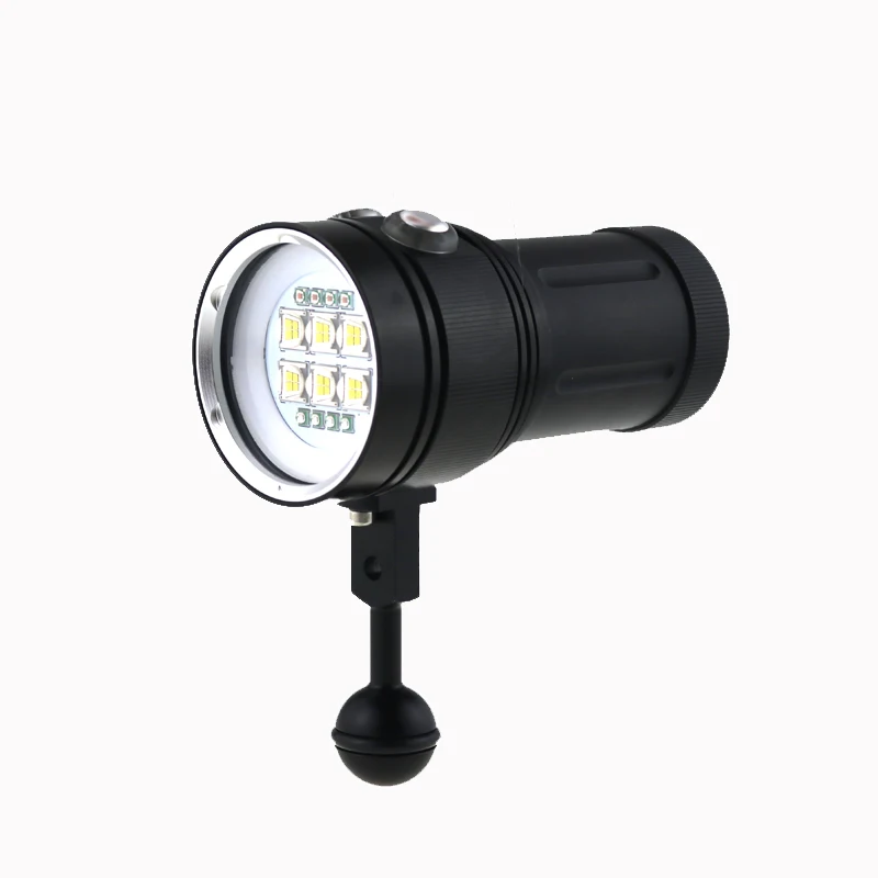 Светодиодные подводные видео 20000 люмен 6x CREE SST-90 белый светодиод+ 4x красный свет+ 4x УФ/синий свет Водонепроницаемый Дайвинг фонарик